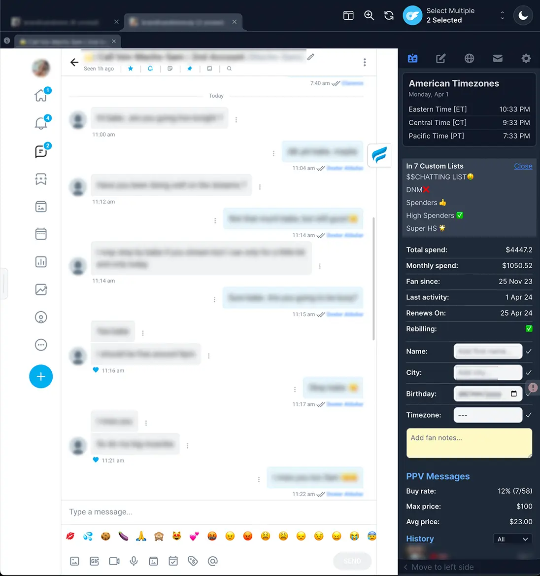 FansMetric OnlyFans agency chatting software